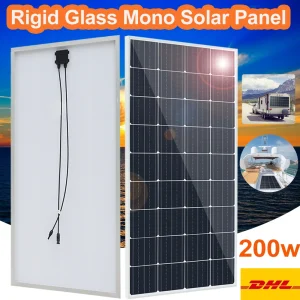 200w 100w pannello solare rigido in vetro temperato sistema di pannelli fotovoltaici a celle monocristalline per la casa camper yacht car RV travel