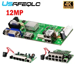 Kit NVR POE da 12 MP 4CH 8ch 12/5MP Riconoscimento facciale H.265 + Videoregistratore di rete 1 HDD Registrazione 24/7 Telecamera IP Sistema Onvif P2P