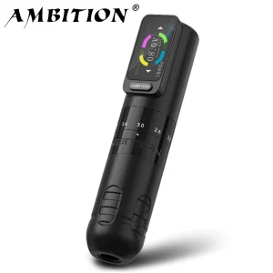 Ambition Seher 2.2-4.2mm Corsa regolabile Macchina per tatuaggi wireless Penna Forte motore coreless Batteria touch screen a colori 2400mAh