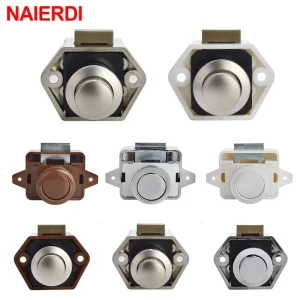 10 pz NAIERDI Camper Car Push Lock 20mm/26mm RV Caravan Boat Motor Home Cabinet cassetto pulsante di chiusura serrature per Hardware per mobili