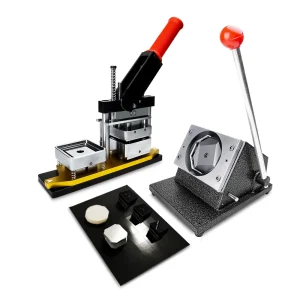 2025 Macchina per la produzione di bottoni magnetici per frigorifero 50 * 50mm Macchina per la produzione di magneti per frigorifero quadrati + taglierina + set di materiali da 100 pezzi