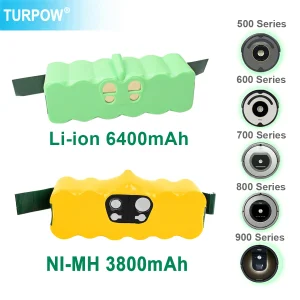 Batteria per aspirapolvere 6400mAh 14.4V per iRobot Roomba 500 600 700 800 900 980 895 890 770 780 790 650 630 530 570 580 batterie