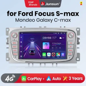 Junsun Wireless CarPlay Android Auto Car Radio per Ford Focus S-Max Mondeo Galaxy C-Max Kuga Car sistemi intelligenti autoradio