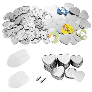 Set di 100 Pezzi per Badge Personalizzabili, Base in Plastica/Metallo, Kit Fai-da-Te per Badge, Componenti per Badge da 58MM, Forniture per Macchina Pressa Badge