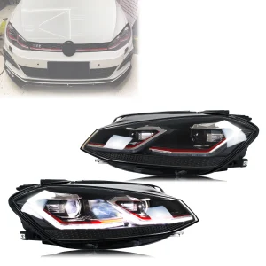 LED Headlights for Volkswagen VW Golf MK7.5 TSI TDI Variant halogen 2017-2020 [not fit GTI/GTD/Rline/MK7] Front Lamps Assembly