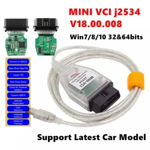 V18.00.080 MINI VCI j2534 Supporto per la diagnosi del veicolo Ultimo modello di auto per Toyota TIS Techstream multilingue