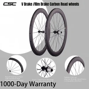 CSC UCI Ruote da strada in carbonio ultraleggero Freno per cerchioni 700C 25mm larghezza 38mm/ 50mm /60mm set di ruote per bicicletta in carbonio per copertoncino tubeless