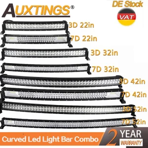 Auxtings 22 32 42 50 52 ”pollici curvo Led Light Bar COMBO Led Work light 3D 7D bar Driving Offroad Car Truck 4×4 SUV ATV 12V 24V