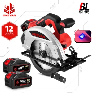 ONEVAN 7 pollici 185mm sega circolare elettrica senza spazzole 11000 giri/min LED cordless efficiente taglierina per la lavorazione del legno per Makita 18V batteria pin