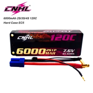 Batteria Lipo con custodia rigida CNHL Racing Series LiHV 6000mAh 2S 3S 4S 120C HV con spina EC5