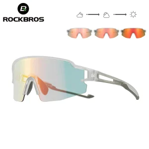 ROCKBROS Occhiali da ciclismo Occhiali da bicicletta fotocromatici Occhiali da sole UV400 Occhiali di protezione sportiva Occhiali da ciclismo su strada MTB