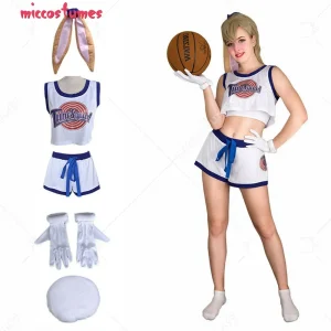 Miccostumes Costume cosplay coniglietto con guanti e accessorio per capelli per donna Costume cosplay di Halloween