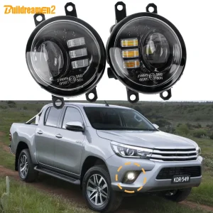 30W H11 Camion Lente di Vetro LED Fendinebbia Montaggio DRL 2 Pezzi Per Toyota Hilux Revo Rocco Pick UP SR5 2015 2016 2017 2018 2019