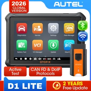 Scanner OBD2 automobilistico OTOFIX D1 Lite Aggiornamento di 2 anni Controllo bidirezionale Strumento di scansione diagnostica per tutti i sistemi FCA SGW CAN FD e DoIP