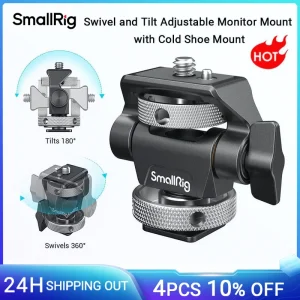 Morsetto per fotocamera SmallRig DSLR supporto per Monitor regolabile girevole e inclinabile con supporto per viti per Monitor Flash Light attacco fai da te 2905B