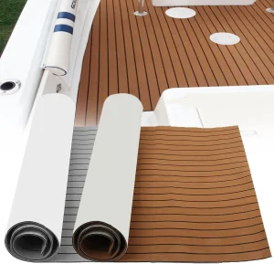 2.3M 2.4M 8 stili foglio di Decking in schiuma EVA autoadesivo Faux Teak sintetico accessori per pavimenti marini per barche marrone grigio a righe