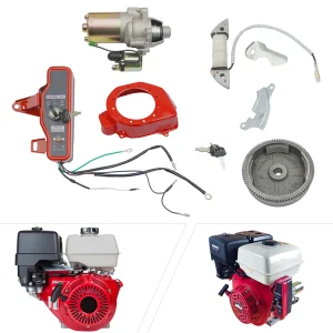 Kit di accensione del motore di avviamento elettrico interruttore a chiave di avviamento del volano adatto a GX160 GX200 5.5HP 6.5HP coperchio della ventola della bobina Honda Shourd