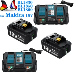 Per batteria Makita 18V 6.0Ah, sostituzione per BL1860B BL1850B BL1840B BL1830B BL1815B, alta capacità, lunga durata, ioni di litio