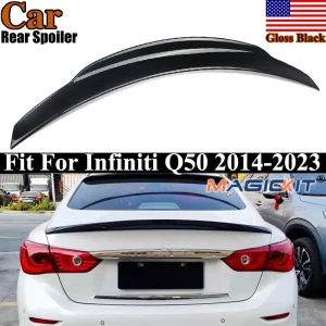 Magickit Duckbill Highkick PSM Style Spoiler per bagagliaio Nero lucido per 2014-2022 Infiniti Q50 Ali posteriori posteriori
