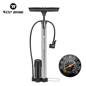 WEST BIKING Bike pompa da pavimento 120/160PSI pompa da ciclismo ad alta pressione gonfiatore ad aria Schrader Presta Valve Road MTB pompa per pneumatici per bicicletta