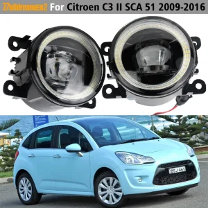 2 pezzi 30W H11 Car LED fendinebbia Angel Eye Daylight DRL 12V per Citroen C3 2/II SCA 51 2009 2010 2011 2012 2013 2014 2015 2016