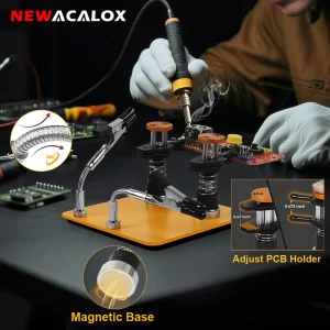 NEWACALOX Supporto per PCB regolabile per saldatura flessibile magnetica di terza mano per la riparazione di PCB che aiuta la stazione di rilavorazione