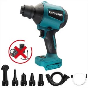 PATUOPRO Soffiatore per polvere d’aria senza fili senza spazzole Utensili elettrici portatili ricaricabili multifunzione per batteria Makita 18V (senza batteria)