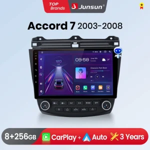 Junsun Wireless CarPlay Android Auto Car Radio per Honda Accord 7 2003-2008 GPS sistemi intelligenti Stereo Multimedia Car Radio