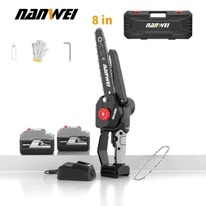 NANWEI Sega a catena portatile senza fili da 6/8 pollici con batteria agli ioni di litio Sega a catena elettrica universale per registrazione