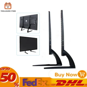 Supporto TV universale TV Display LCD a LED regolabile in altezza da 32-70 pollici Supporto nero Pannello in acciaio laminato a freddo addensato Durevole