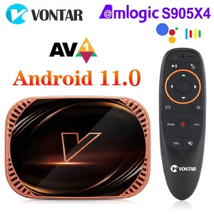 VONTAR X4 Smart TV Box Android 11 4GB 128G 32GB 64GB Amlogic S905X4 Supporto Dual Wifi BT AV1 Lettore multimediale TVBOX 4K 1000M
