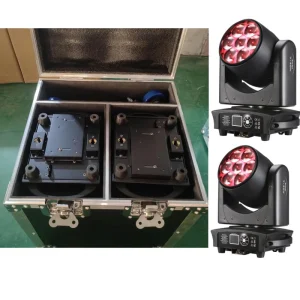 Flightcase + 2 pezzi LED 7X40w Mini Bee Eye Wash Zoom Light DMX512 Testa mobile Professionale DJ Bar Party Show Luce da palco a LED