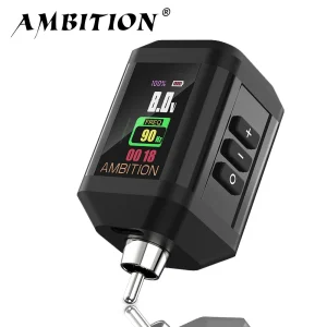 Ambition Korall Batteria per tatuaggi wireless Alimentatore da 2200 mAh Interfaccia RCA 2A per macchina rotativa per tatuaggi Cavo di tipo C ricarica rapida