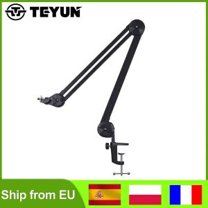 TEYUN pantografo supporto da braccio per microfono da tavolo con supporto per braccio a carico pesante Spider staffa per microfono a condensatore ad angolo regolabile NBA-2