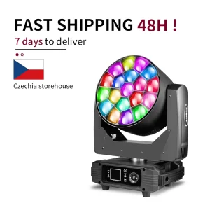 Proiettore di luce a testa mobile DMX 19x25w con grandi occhi di api, illuminazione da palco professionale DJ Chang con fascio di lavaggio zoom 4 in 1, DMX