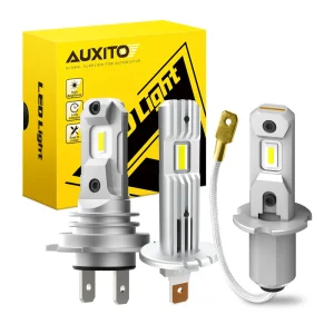AUXITO 2 Pz H7 H1 H3 LED Lampadine per fari auto Mini formato 60 W 6500 K Bianco Super luminoso Fanless Wireless DC12V H7 CSP Lampada frontale a LED