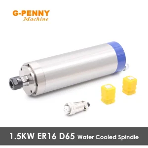 G-PENNY 1.5kw ER16 Motore mandrino raffreddato ad acqua D=65mm 4 pezzi Cuscinetti Raffreddamento ad acqua per la lavorazione del legno
