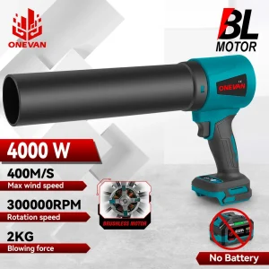 ONEVAN 300000RPM Soffiatori elettrici senza spazzole Jet Fan 400M/S Cordless Leaf Blower Strumento di soffiaggio della polvere per Makita 18V Batteria