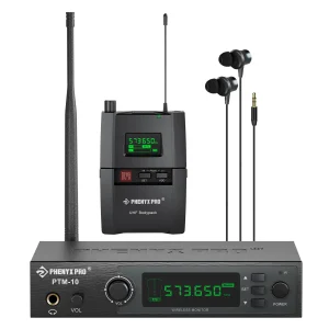 Phenyx Pro PTM-10 Stereo Wireless In Ears Monitor System ricevitore Bodypack di ritorno sul palco, sistema IEM banda di frequenza 900MHz/500MHz