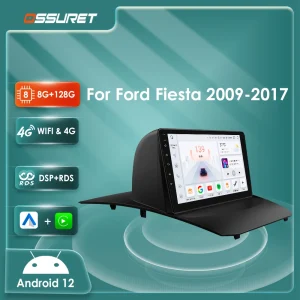 Autoradio Carplay Android 13 per Ford Fiesta 2009-2017, lettore multimediale video, GPS, telecamera 360, schermo 7862, Bluetooth