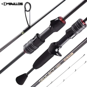 Mavllos Delicacy Light Carbon Bass Spinning Rod Lure 0.6-8g Linea 2-6lb Punte UL solide + L BFS Casting Canna da pesca