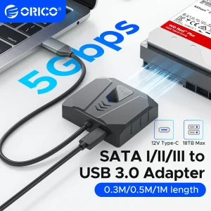 Adattatore per unità HDD ORICO Cavo da USB 3.0 a SATA Convertitore SATA Adattatore SATA per disco rigido esterno HDD/SSD da 2,5 pollici