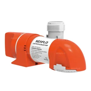 Pompa di sentina automatica con rilevamento dell’acqua a basso profilo serie 14A 12V 1100 GPH |   Design compatto, valvole di ritegno, 360 °   Scarica