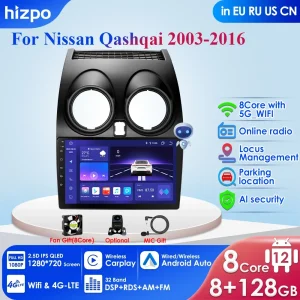 4GB + 64GB AI Voice per Nissan Qashqai 1 J10 2006 – 2013 autoradio lettore Video multimediale navigazione GPS Android 10 No 2din 2 din