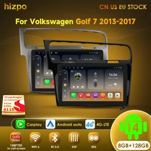 Hizpo AI Voce Wireless CarPlay Android Auto Radio per Volkswagen VW Golf 7 2013-2017 Auto Lettore Multimediale GPS 2din Autoradio