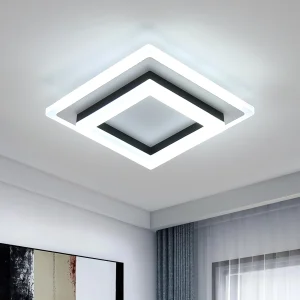 Plafoniera quadrata in acrilico Lampada da soffitto moderna a LED, Plafoniere a LED da 20 cm 24 W per camera da letto, ufficio, cucina, soggiorno