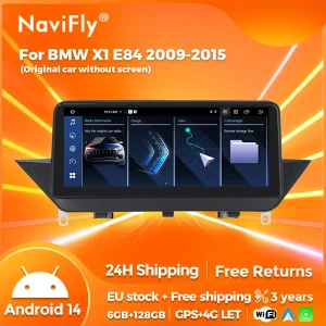NaviFly CarPlay autoradio spedizione ue per BMW X1 E84 (2009-2015 senza schermo) Wireless Apple CarPlay Android Auto Android 14 DSP