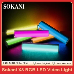 Sokani X8 RGB LED Video Stick Bacchetta portatile Illuminazione fotografica portatile Controllo APP Mini tubo Luce di riempimento per Tiktok/YouTube