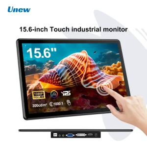 Unew 15.6 “Monitor touchscreen 1920×1080 60Hz 16:9 Display IPS HDMI Type-C VGA DVI per Raspberry Pi CCTV industriale 75*75mm VESA