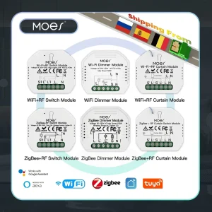 MOES Smart ZigBee Modulo interruttore WiFi Dimmer luce Interruttore tenda App Smart Life Controllo remoto Alexa Google Home Controllo vocale